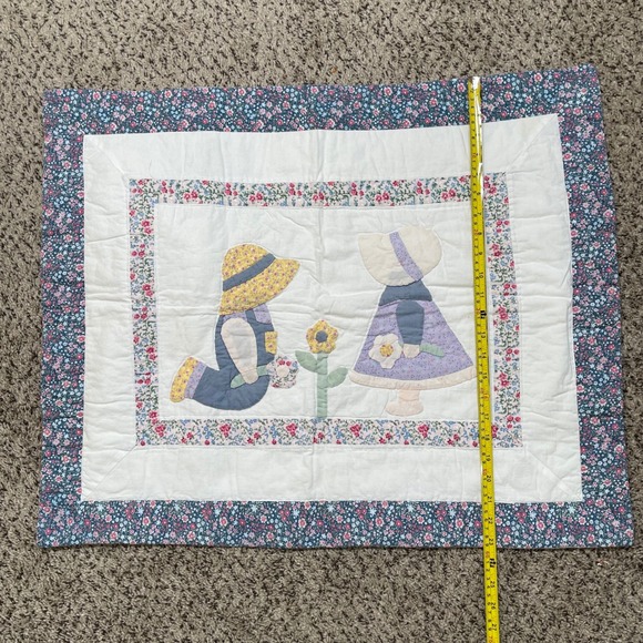 Vintage Handmade Sunbonnet Sue Quilted Pillow Case Sham Patchwork Farmhouse - Picture 8 of 8
